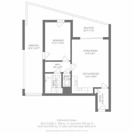 Stylish 1bdr W/huge Balcony/shared Roof Pool *